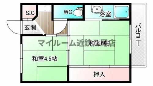 ビレッジハウス老原2号棟【2階】の間取り