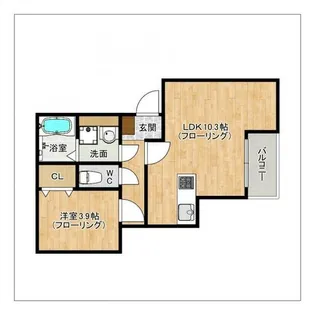 ハレア・リリー二日市【202号室】の間取り