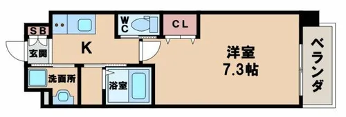天王寺エルモ【4階】の間取り