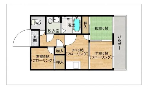 セレス空港東【505号室】の間取り