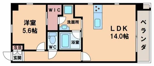 アクアプレイス四天王寺【6階】の間取り