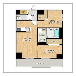 Pisces東比恵【502号室】の間取り