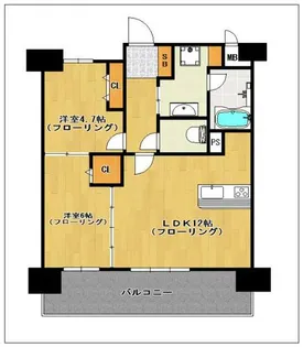 ホワイトアゲート博多【603号室】の間取り