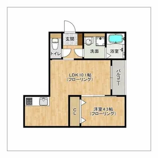 ハレア・リリー二日市【101号室】の間取り