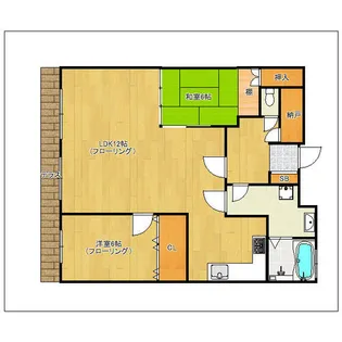 アンジェリーク平和【1-A号室】の間取り