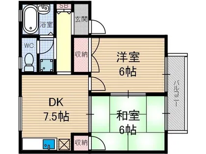 サンソレイユⅠ【105号室】の間取り