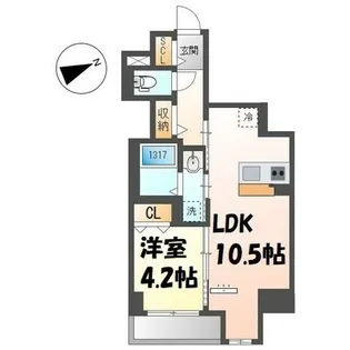 THE BLOSSOM 新栄【2階】の間取り