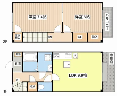 TWIN OAKS A【10号室】の間取り