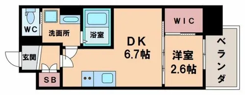 セレニテ谷九プリエ【11階】の間取り