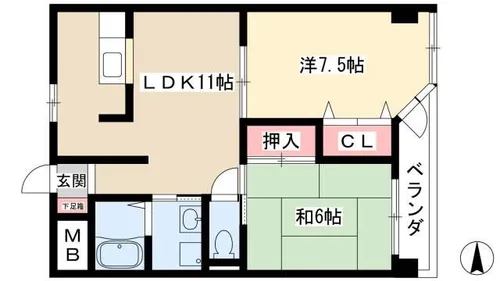 グレーシャス【201号室】の間取り