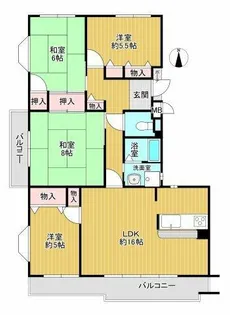 アヴニール鹿の子台【3階】の間取り