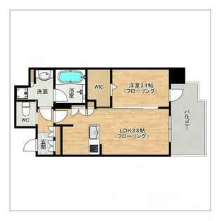 シーズンフラッツ平尾【201号室】の間取り