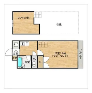 パルティール西大橋【105号室】の間取り