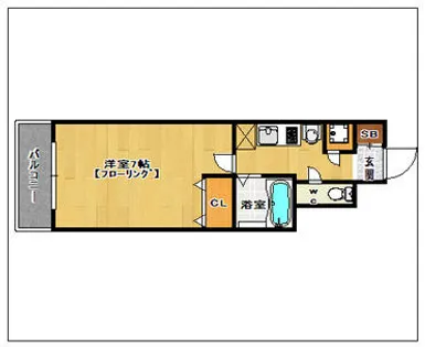 ピュアドームエクサイト博多【7階】の間取り