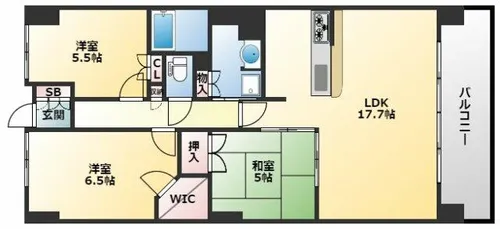 メガシティタワーズ THE EAST【28階】の間取り