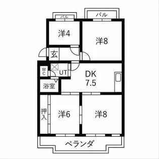 ルーミックノート緑丘【A2号室】の間取り