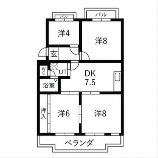 ルーミックノート緑丘【A2号室】の間取り