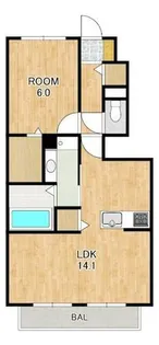 コスモパレス3【1階】の間取り