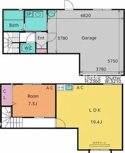 Garage Villa 西岡崎【2階】の間取り