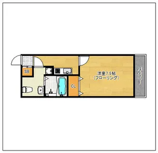 ハーモニーKハウス今宿駅前【102号室】の間取り