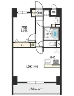 ベルンガーデン上本町【5階】の間取り