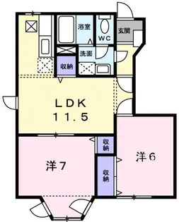 ハックベリーS A【1階】の間取り