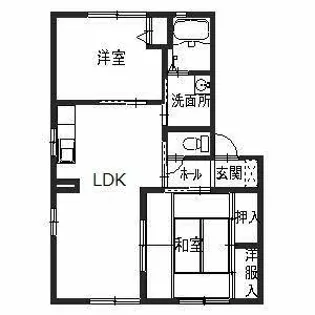 ヴェルジュール別所C・D【D102号室】の間取り