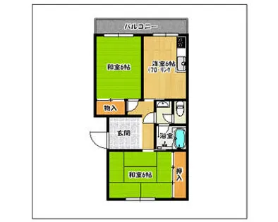 アローレスト大橋【305号室】の間取り