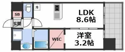 プレサンス東淀川駅前プローシェ【4階】の間取り