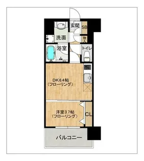 ブランシエスタ千早RJR【1108号室】の間取り