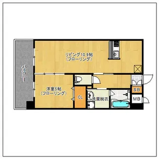 ニューリバー大名【802号室】の間取り