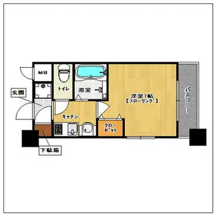 エステムコート博多駅前IIセグティス【6階】の間取り