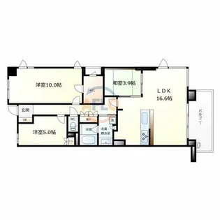 ローレルタワー梅田ウエスト【4階】の間取り