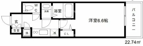 レジュールアッシュ中之島SOUTH【8階】の間取り