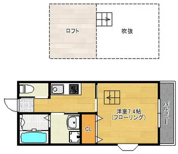 ベラミ唐原【201号室】の間取り