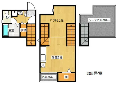 MAISONETIC 伊都【205号室】の間取り