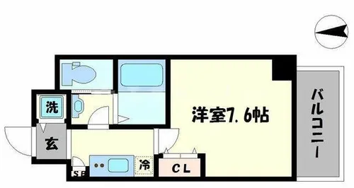 レジュールアッシュ難波MINAMI【11階】の間取り