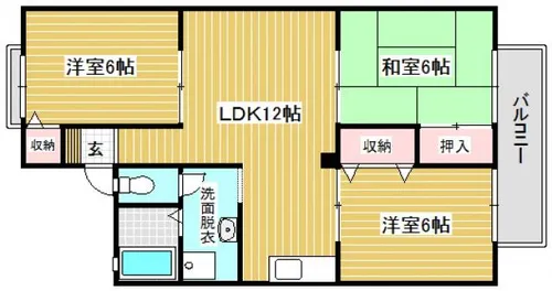 アットハウス松谷Ⅱ【1階】の間取り