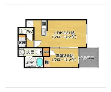 ラフィーネ井尻ⅡA棟【5階】の間取り