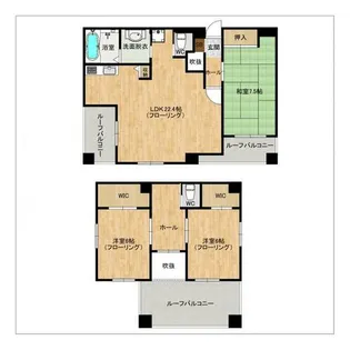 テラッツァ大濠【601号室】の間取り