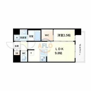 コンフォリア・リヴ淡路【6階】の間取り