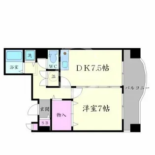 エストメゾン夕陽ヶ丘【6階】の間取り