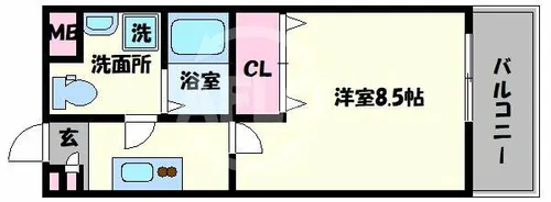 インパレス天王寺【1階】の間取り