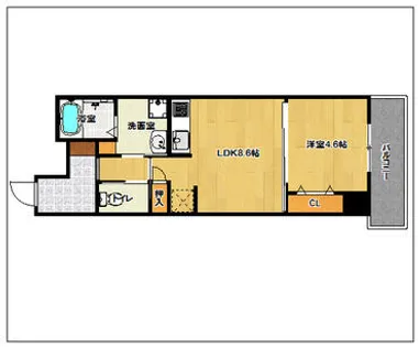 ラクレイス西新レジデンシャルタワー【17階】の間取り