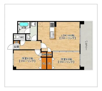 ファミーユ シオハマ【606号室】の間取り