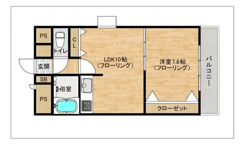 グレイス西新【303号室】の間取り