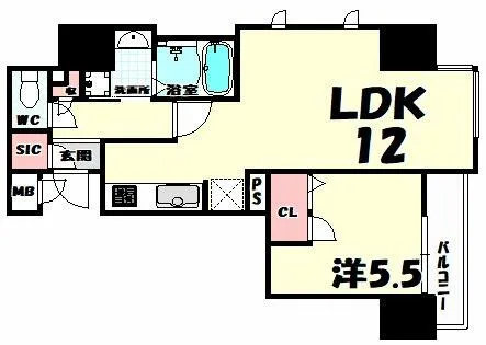 S-RESIDENCE神戸元町【8階】の間取り
