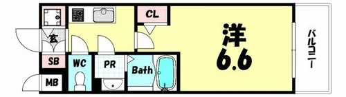 エスリード神戸ラ・コスタ【408号室】の間取り