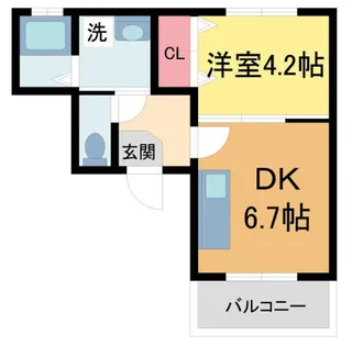 クラウド西宮北口【204号室】の間取り
