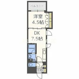 ザ・パークハビオ天満橋【611号室】の間取り